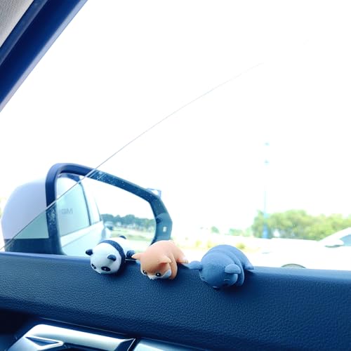 Cute Animal Rear View Mirror Accessories, Car Center Screen Decoration Dashboard Ornament, Car Accessories Interior for Women/Men Computer Monitor Decor - style: Panda+Dog+Koala