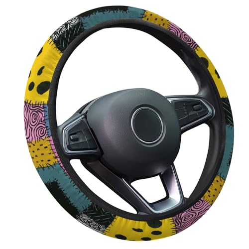 GENANY Nightmare Rag Doll Steering Wheel Cover, Non Slip Polyester Car Wheel Protector for Car SUV Truck, Universal 15 Inch - color: Drag Doll
