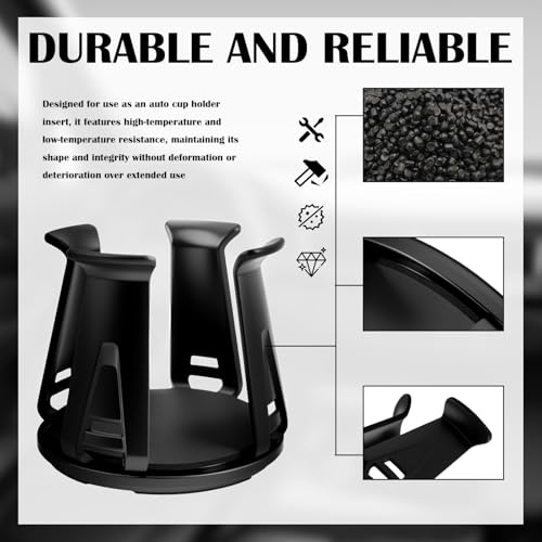2PCS Car Cup Holder Inserts,2-in-1 Self-Adhesive & Suction Cup Car Cupholder Insert with Adaptive Clamping Arms,Universal Cups Holder Expander for Most Cars/Trucks/SUVs