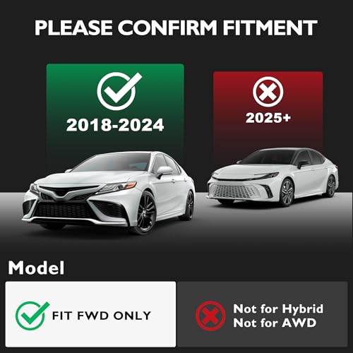 Original 2018-2024 Camry FWD Floor Mats & Cargo Liner for Toyota Camry (Not Fit Hybrid) - Custom Fit 1st & 2nd Row TPE Anti-Slip Floor Liners & Trunk Mat - All Weather Floor Mats Car Accessories - style: (1)Toyota Camry 2018-2024 Floor Mats & Cargo Liner