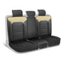 Motorbox Classic Edition Bench Seat Cover, Premium Faux Leather Back Seat Covers for Cars Trucks Vans SUV, Rear Car Seat Covers Back Seats Only, Automotive Interior Cover - Beige - color: Black/Beige Rear Seat