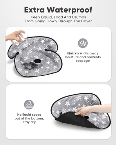 2 Pack Waterproof Baby Piddle Pads Carseat Potty Training Car Seat Protector, Waterproof Infant Car Seat Liner Cover to Prevent Pee, Leakproof and Washable (Gray Star) - color: Gray Star