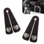 2 PCS Car Seat Hooks, Suede Heart-Shaped Double Hooks Headrest Organizer, Heavy-Duty Multi-Functional Auto Back Seat Phone Holder, Universal for Most Cars (Black)