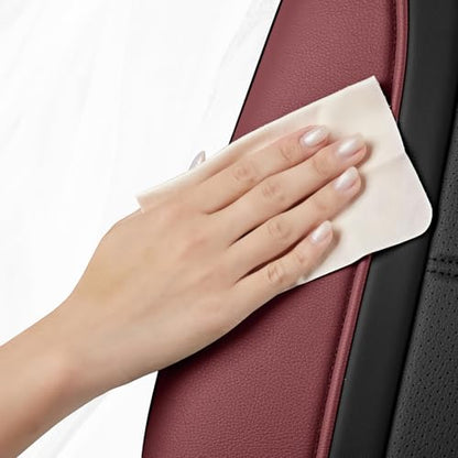 Road Comforts Leather Seat Covers, Breathable Car Seat Covers Front Seat for Men,Airbag Compatible, Automotive Seat Covers Set Universal Fit Most Cars,Vans,Truck,SUV - color: Red Wine Front