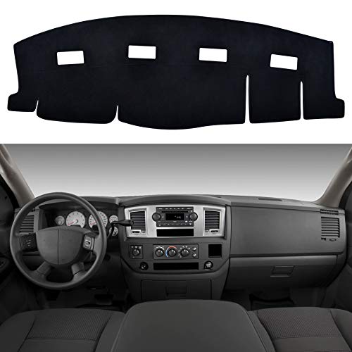 Dashboard Dash Board Cover Mat Carpet Compatible with Dodge Ram 1500/2500/3500 2006-2008, Ram 2500/3500/4500/5500 2009, Ram 4500/5500 2010 Without Cutout for Dash Speakers