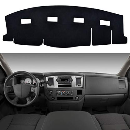 Dashboard Dash Board Cover Mat Carpet Compatible with Dodge Ram 1500/2500/3500 2006-2008, Ram 2500/3500/4500/5500 2009, Ram 4500/5500 2010 Without Cutout for Dash Speakers