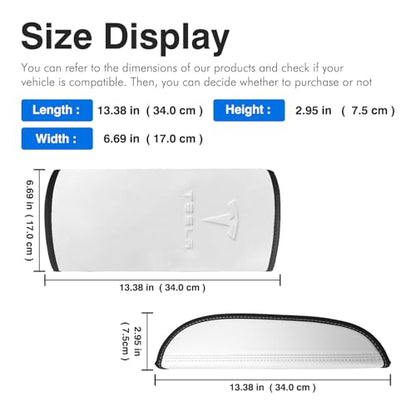Center Console Armrest Cover for Tesla Model 3 2017-2023 & Model Y 2020-2025 with Embossed Logo& Key Card Holder | Scratch Resistant Interior Easy Install Accessories, White - color: white