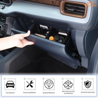 Aunginsy Center Console Glove Box Divider Organizer Compatible with Ford Maverick 2022-2025 Passenger Side Glove Divider Box Storage Bag Compartment Partition Insert Tray Secondary Storage Accessories