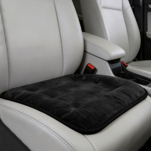Car Seat Cushion, Breathable Soft Auto Front Seats Protector Pad for Comfortable Driving, Warm Vehicle Interior Driver Seat Non-Slip Decorative Accessory for Most Cars (Black) - color: Black