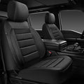 CAR PASS 3D Foam Leather Car Seat Covers Two Front Seats only, Air Cool Mesh Thick Seat Covers, All Weather Car Seat Cover Comfort & Protection for Truck,SUV,Sedan,Van, Airbag Compatible (Black) - color: Black Front