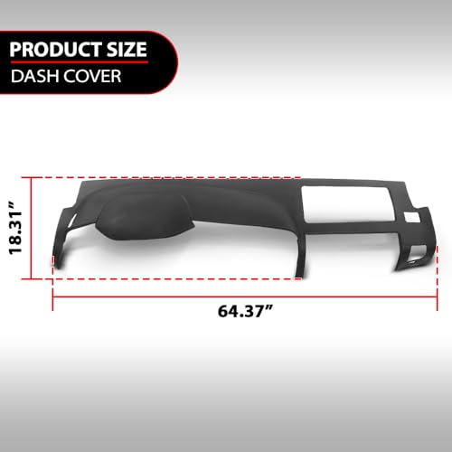 ANDPLAY Dash Cover Dashboard Compatible with Chevy Silverado GMC Sierra 2007-2013,Fit Dual Glovebox Style Dashes Only Black - color: Black