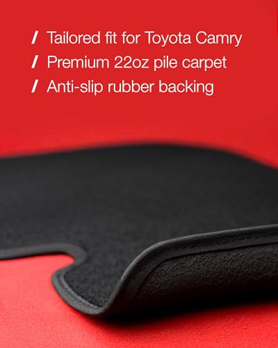 Floor Mats for Toyota Camry 2018-2024 - Custom Fit 3D Carpet Mats - 1st & 2nd Row Set - Anti-Slip Backing - Carpet All Weather Car Floor Liners