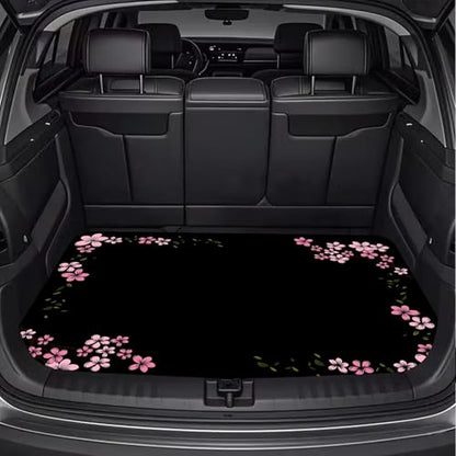 Universal Car Trunk Mat 29" x 39", Pink Cherry Blossoms All Weather Trunk Protection Cargo Liner, Durable Cargo Mat Rear Trunk Liner, Stylish Vehicle Interior Accessories Suitable for Most Car Models - color: Pink Cherry Blossoms