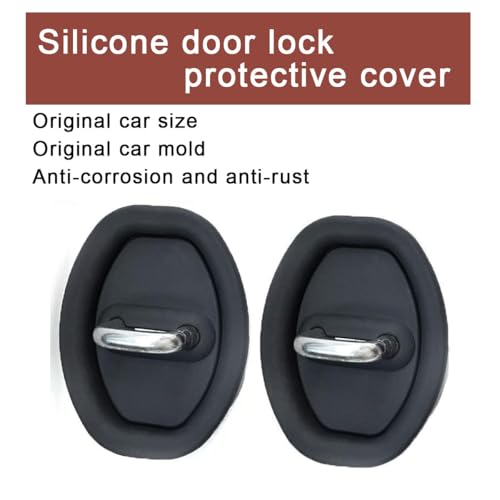 12PCS Universal Silicone Door Lock Protector,Car Door Latch Cover,Noise Reduction, Shock Absorption, Dust & Rust, Self-Adhesive Accessories Latch Protector Car Accessories for Most Vehicles