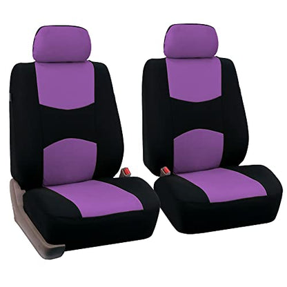 FH Group Car Seat Covers Front Set in Cloth -Car Seat Covers for Low Back Car Seats with Removable Headrest,Universal Fit,Automotive SeatCovers,Washable Car SeatCover for SUV,Sedan,Van Purple - color: Purple, style: Seat Cover Front Set