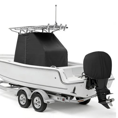 T-Top Boat Center Console Cover with Motor Cover, 1200D Heavy Duty Waterproof 95" L x 59" W x 72" H Marine Grade Tear-Resistant T-Top Console Cover Fit for Center Console and Helm - size: 95"L x 59"W x 72"H