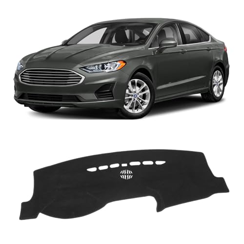 KUST Black Dash Cover for 2013-2020 Ford Fusion (S, SE, Titanium, Hybrid, Sport, Platinum, Energi) Non-Slip Dashboard Cover Interior for Ford Fusion Accessories Custom Fit Dash Mat - size: 56.8''×16.8'' (Ford Fusion 13-20)