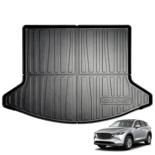 MOOREVER® Cargo Liner for 2017-2025 Mazda CX-5 TPE Trunk Mat - All-Weather Heavy Duty 3D Custom Fit 2017 2018 2019 2020 2021 2022 2023 2024 2025 Mazda Car Accessories Rear Back Cargo Tray Black - size: 1PC (Cargo Liner), style: 2017-2025 | For Mazda CX-5