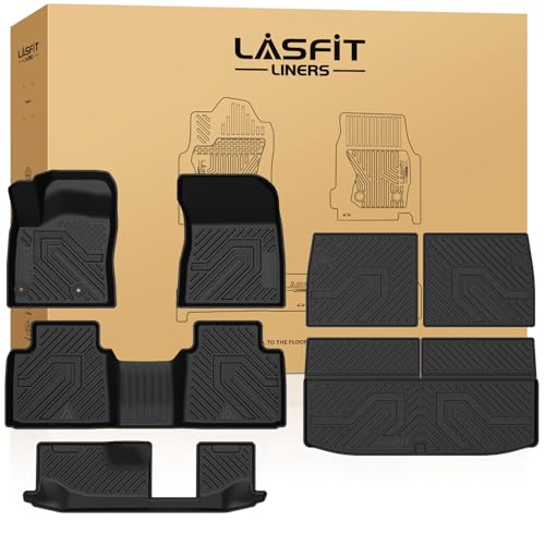 LASFIT Floor Mats & Cargo Mats for Mitsubishi Outlander 2020-2025 (Not Fit PHEV or Sport), Custom Fit Full Coverage All-Weather Floor Liners with Backrest Mats, TPE Outlander Accessories, Black - size: 2022-2025 | For Mitsubishi Outlander | Full Set
