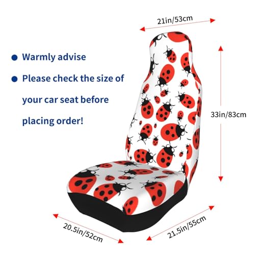 Red Ladybug Front Seat Covers 2 Pack, Vehicle Seat Protector Car Mat Covers, Fit Most Bucket Seats - color: Red Ladybug