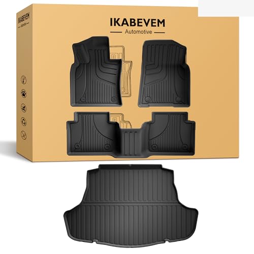 Original 2018-2024 Camry FWD Floor Mats & Cargo Liner for Toyota Camry (Not Fit Hybrid) - Custom Fit 1st & 2nd Row TPE Anti-Slip Floor Liners & Trunk Mat - All Weather Floor Mats Car Accessories - style: (1)Toyota Camry 2018-2024 Floor Mats & Cargo Liner