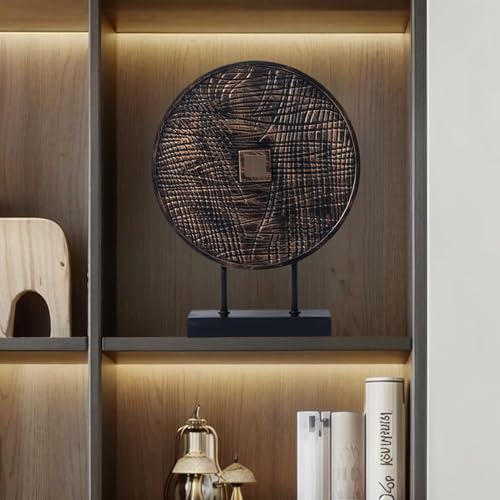 Round Sculpture Decorative Objects Shelf Decor Aesthetic Home Decor Items Accents for Living Room Console Table Decorations (Black C) - color: Black C