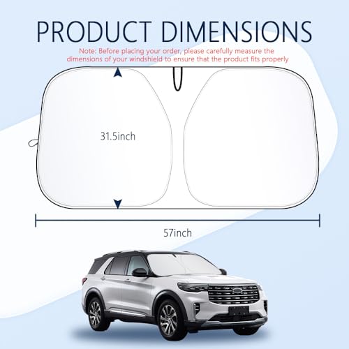 300T Thickened Automotive Glass Sunshade and Comes with Storage Bag,Keep Car Interior Cool,Universal Windshield Sun Shade Fit for Cars,Trucks,SUVs (L: 57.08 * 31.5 inch) - color: L(57.08 × 31.5 inch)