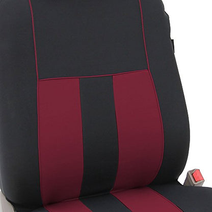 FH Group Three Row Set Striking Striped 7 Seater Car Seat Covers Airbag & Split Bench Compatible â€“ Universal Fit for Cars Trucks & SUVs Burgundy/Black - color: Burgundy, size: 3 Row/7 Seater