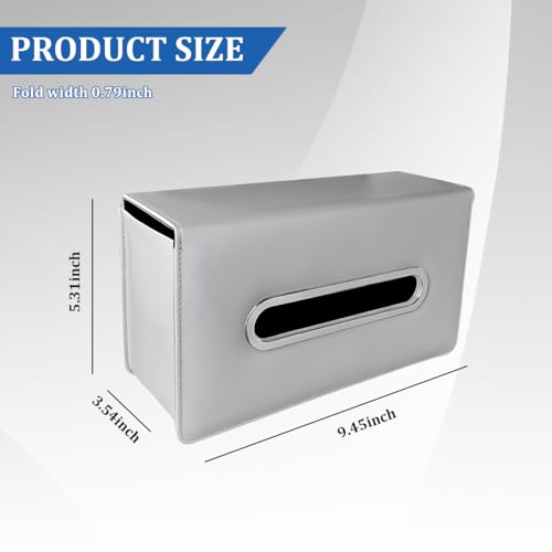 Car Tissue Holder, Leather Rectangle Vehicle Seat Back Hanging Tissue Dispenser Box Cover, Keep Tidy Automotive Interior Napkin Organizer, Universal for SUV Sedan Truck (Gray) - color: Gray