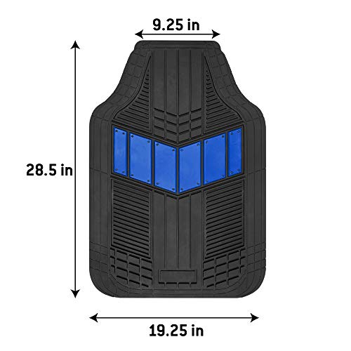Motor Trend DualFlex Blue Floor Mats for Cars & Cargo Mat Full Set - All Weather Front & Rear Rubber Automotive Floor Mats & Cargo Liner for SUV, Car, & Van - Interior Trunk Mat & Floor Cover