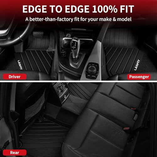 LASFIT Floor Mats Fit for BMW X3 2018-2024/ BMW X4 2019-2024, Custom Fit TPE All Weather Waterproof Floor Liners Front & Rear Rows Car Mats for 30i M40i 30e M40i xDrive30i, Black - size: 2) X3 2018-2024 | X4 2019-2024 | Floor Mats