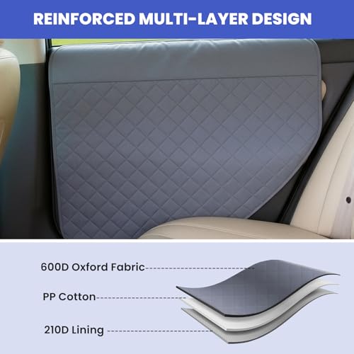 Car Door Protector for Dogs, 31.5 × 27.6 in Anti Scratch 600D Oxford Fabric, Door Protector from Dog Scratching, Door Guards for Cars, Compatible with SUV Pickup Trucks (Gray)