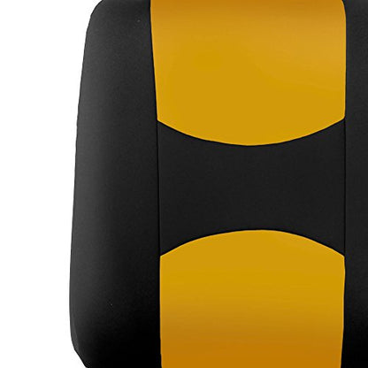 FH Group Flat Cloth Full Set Car Seat Covers Three Row 7 Seater - Universal Fit for Cars, Trucks & SUVs Yellow - color: Yellow