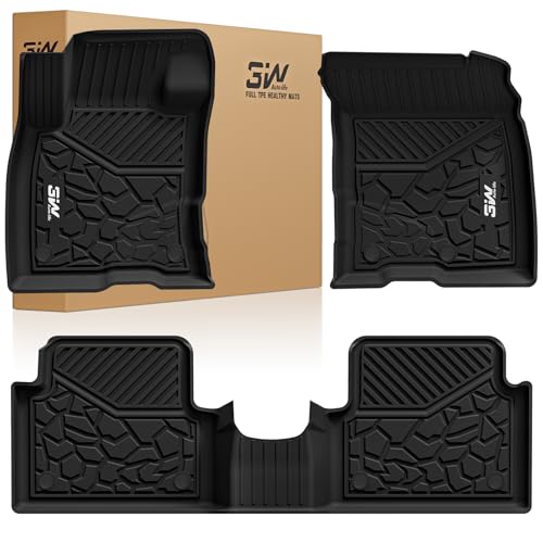 3W Ford Maverick Floor Mats Fit for 2022-2025 2026 (Only Fits Gasoline Models) 1st & 2nd Row All Weather Floor Liners for Ford Maverick,Black - size: 7.Maverick 22-26 Floor Mats Gasoline