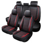 MINGBRON Leather Car Seat Covers Full Set, Universal Faux Leather Car Seat Covers 5 Seats, Automotive Seat Covers for Most Sedans SUVs Trucks, Front and Rear Seat Covers,Wine Red - color: RedA, size: 5 Seat Covers (Front & Rear)