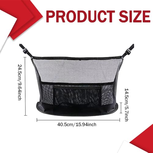 Car Net Pocket Handbag Holder - Auto Net Pocket Purse Holder Between Front Seats Car Storage Organizer, Universal Interior Accessories Barrier of Backseat Pet Kids (Black) - color: Black