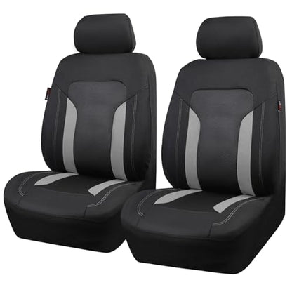CAR PASS 3D Air Mesh Car Seat Covers Front Seats Low Back Bucket, Breathable Sporty Mesh in Summer Airbag Compatible Universal Fit 95% Automotive SUV,Truck,Sedan Interior Protector, Black Gray 2PCS