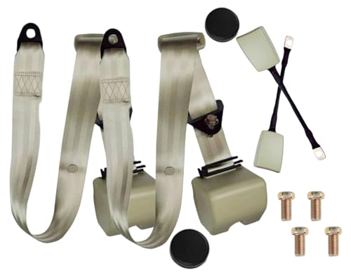 2 Pack 3 pt Pads Adjustable Retractable Straps Cover Universal Replacement Set for Golf Cart Go Kart,Club Golf Cart,Minivan Van,SUV,UTV, VR,Pickup,Truck for Modification Seatbelt Protective Covers Kit - color: Beige