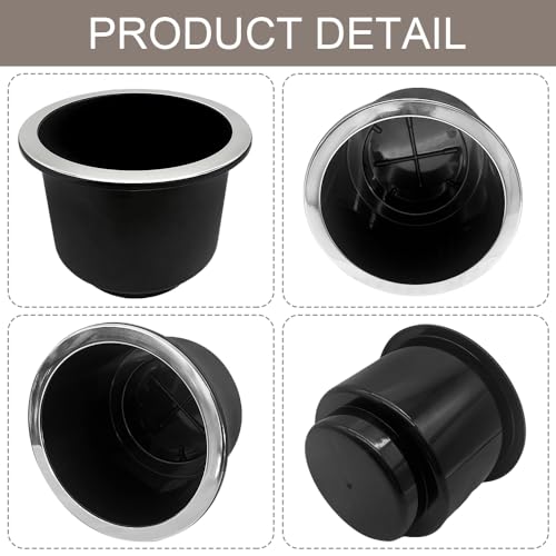 2PCS Cup Holder Insert, Automotive Cup Holders, Large Capacity Plastic Vehicle Cups Holder Insert Replacement, Portable Recessed Plastic Vehicle Drink Can Adapter Universal for RV Boats Sofas