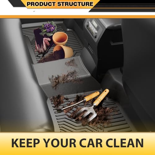 G-PLUS TPE 3PCS Cargo Liners Compatible with 2009-2018 Dodge Ram Crew Cab(NOT Fit Quad Cab & Tradesman),Cargo Liner All Weather Full Cover Protection 1st & 2nd Row Floor Liners Black Accessories Mats - size: Fit Dodge Ram 2009-2018 | Crew Cab | 3PCS