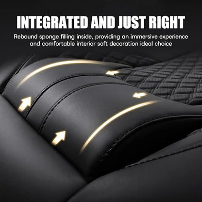 5 Car Seat Covers with Neck Pillow, Front Covers for Cars, Car Seat Cover Front Seats, Car Seat Protector Waterproof, Leather Car Seat Cushion, Universal Interior Seat Covers for Most Cars (7PCS )