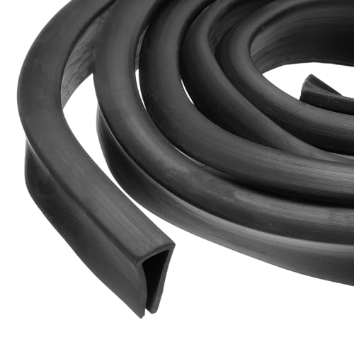 PATIKIL Rubber Edge Trim, 6.6ft x 15mm x 27mm U Channel Rubber Guard Seal Strip Protector Fit for 10mm Edge for Car Doors Hatches Sheet Metal Table Corners Steel Plates, Black - size: Fit for 10" x 6.6ft x 15mm x 27mm