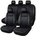 Faux Leather Car Seat Covers Full Set,Luxury and Comfortable Covers for Cars,Split Bench Compatible Car Interior Covers,Universal Fit for Suvs,Vans,Trucks,Airbag Compatible(5-Seat Black)