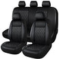 Faux Leather Car Seat Covers Full Set,Luxury and Comfortable Covers for Cars,Split Bench Compatible Car Interior Covers,Universal Fit for Suvs,Vans,Trucks,Airbag Compatible(5-Seat Black)