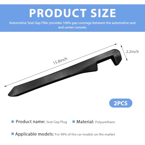 2 PCS Car Seat Gap Filler, PU Leather Car Seat Side Gap Filler to Fill The Gap Between Seat and Console, Universal Car Seat Gap Filler to Prevent Item from Falling for Most Vehicles (Black) - color: Black