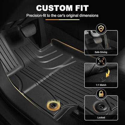 AOMSAZTO Floor Mats Compatible with 2013-2018 Toyota RAV4 All Weather Floor Liner TPE Custom Fit Mats for Toyota RAV4 1st & 2nd Row Car Mats - style: 2013-2018 | For Toyota Rav4 Floor Mats