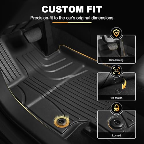 AOMSAZTO Floor Mats for Toyota RAV4 2013-2018 (Not for Hybrid) Full Set All Weather TPE Custom Fit Floor Mats for Toyota RAV4 1st & 2nd Row Car Mats Trunk Frunk Mat - style: 2013-2018 | For Toyota Rav4 | Full Set