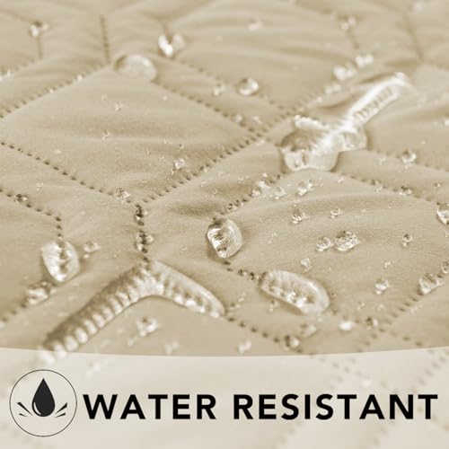 Ameritex Waterproof Dog Bed Cover Pet Blanket for Furniture Bed Couch Sofa Reversible - color: Beige+khaki, size: 30x53 Inch (Pack of 1)