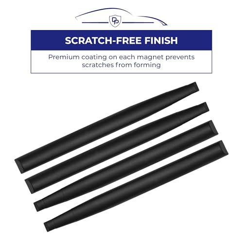 Dent Prevent Magnetic Car Door Protector Strips – Removable Guard to Prevent Dents, Dings & Scratches on Metal Vehicle Doors, 4-Strip Set, Matte Black - size: 4 Door