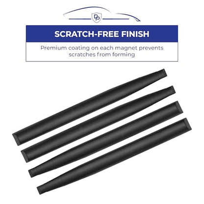 Dent Prevent Magnetic Car Door Protector Strips – Removable Guard to Prevent Dents, Dings & Scratches on Metal Vehicle Doors, 4-Strip Set, Matte Black - size: 4 Door